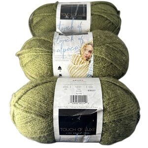 NWT Touch of Luxe 3 Skeins Yarn Bundle Touch of Alpaca Color Olive